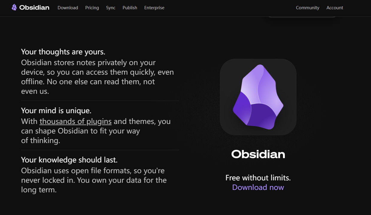 obsidian首页
