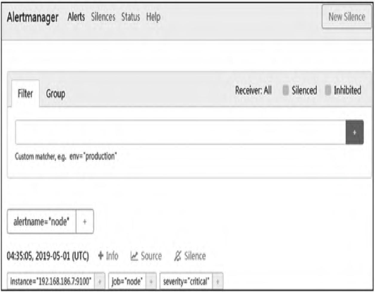 图10：Alertmanager接收到node告警