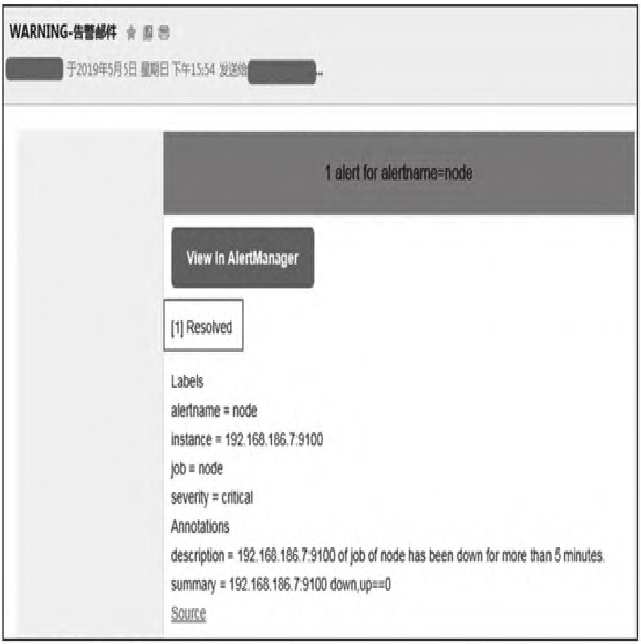 图12：故障已处理邮件