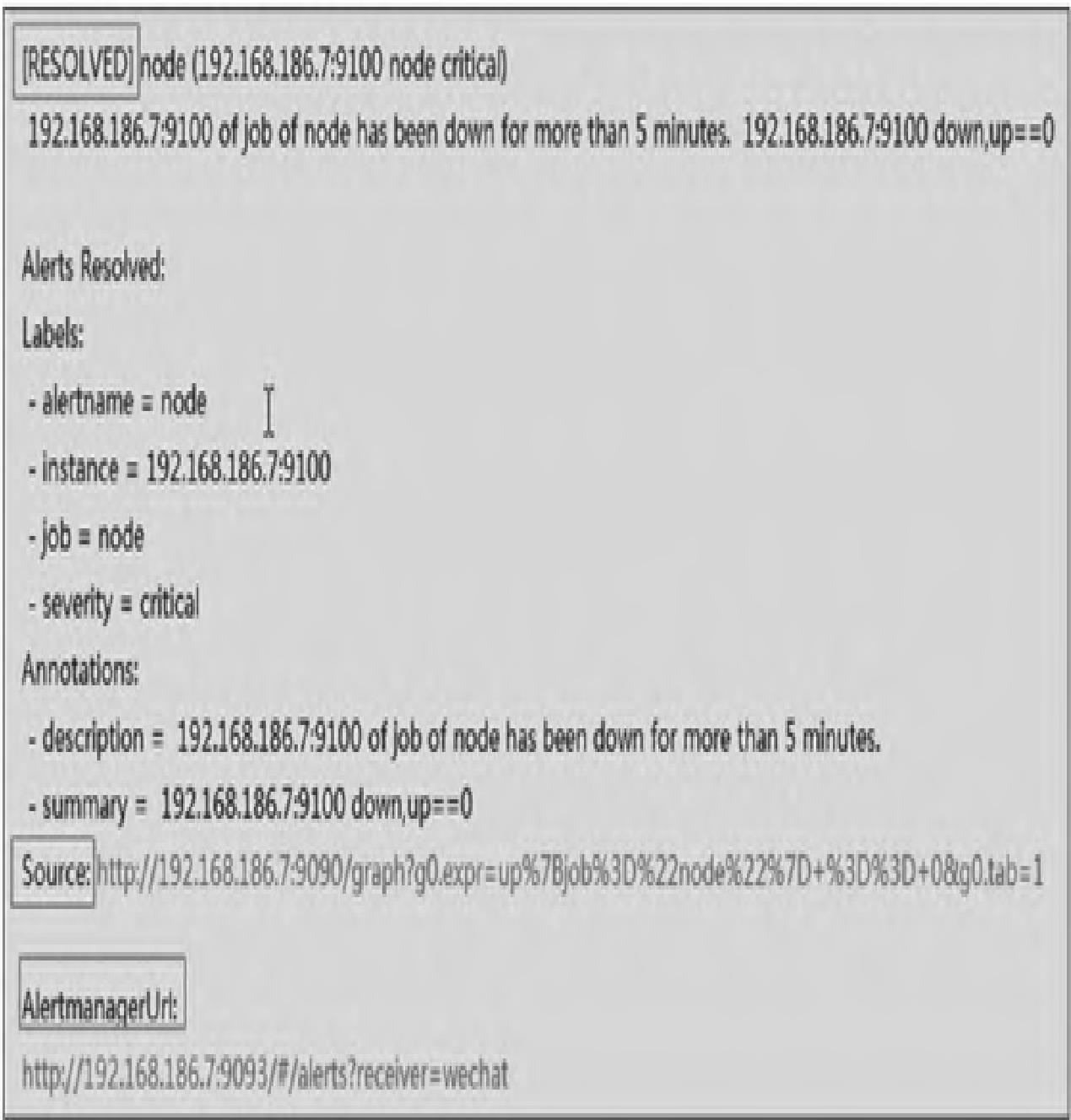 图15：企业微信告警恢复通知