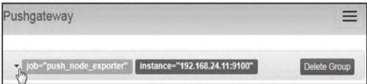 图9：使用转发器脚本推送监控指标的Pushgateway页面信息