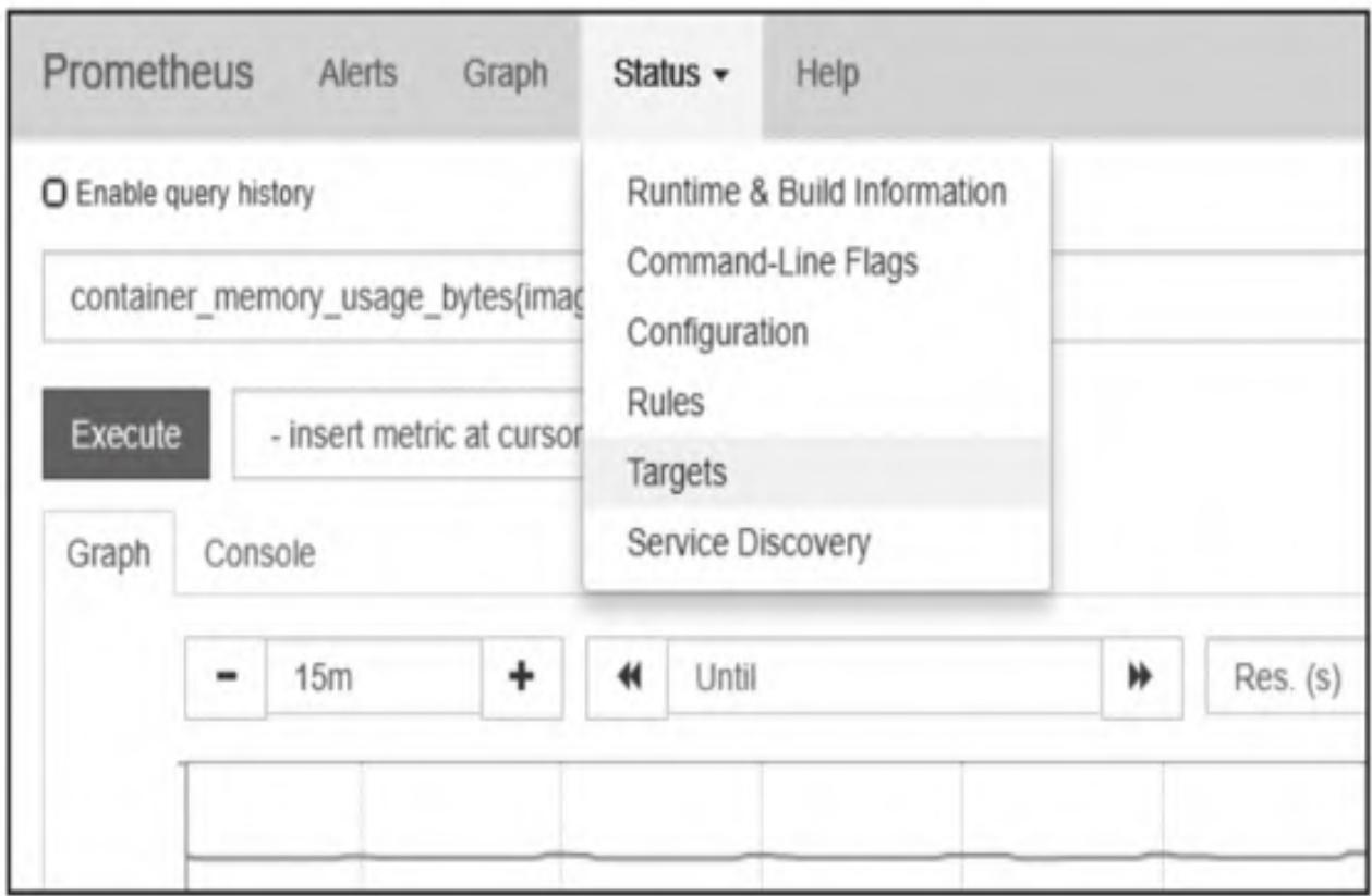 图8：在Prometheus UI中查看Target菜单