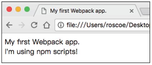 图3：index.html内容变为了“I’m using npm scripts！”