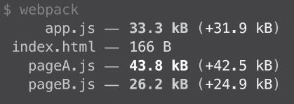 图3：size-plugin展示两次构建资源体积的变化效果
